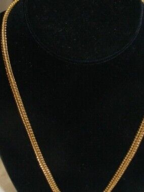 Gold Wide Chain Necklace - Women Jewelry Signed DM